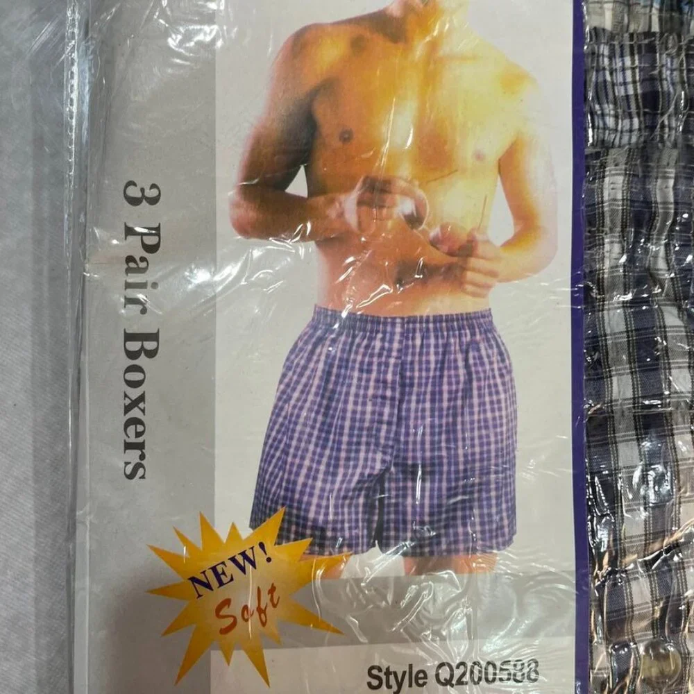 4/$30 Bundle 🌈NEW Quinna USA Men’s Boxer Shorts Plaid 3-Pack Size XL